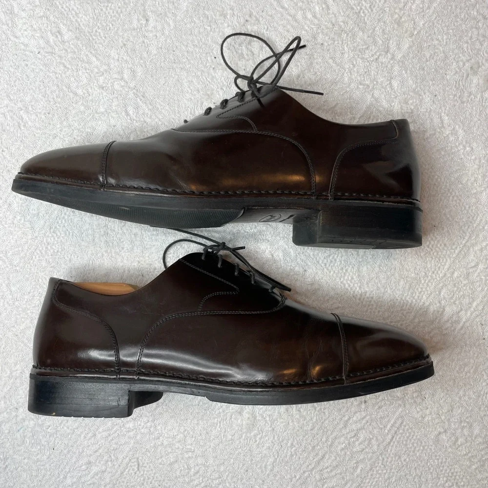 Rockport Mens Dark Brown Leather Cap Toe Oxford Dress Shoes M4827 Size 11W